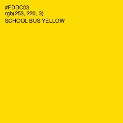 #FDDC03 - School bus Yellow Color Image